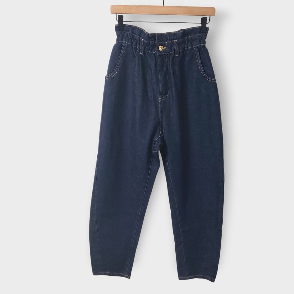 Zara Dark Blue Ankle-Length Cropped Jeans